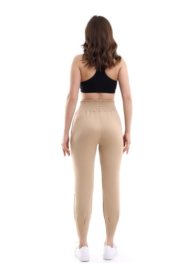 Winmoda34 Jogger Dalgıç Eşofman Geniş Kemer Paça Büzgülü Bej