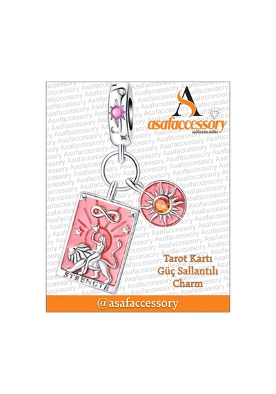 Tarot Kartı Güç Charm / Asafaccessory Gümüş