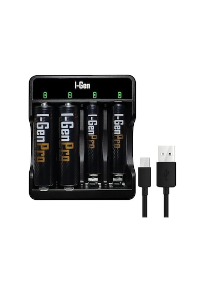 I-gen G421 4&apos Lü Pil Şarj Aleti + 2 Adet Aa Pro 2950 Mah + 2 Adet Aaa Pro 1100 Mah Şarjlı Kalem Pilli Set 1.2v Ni-mh