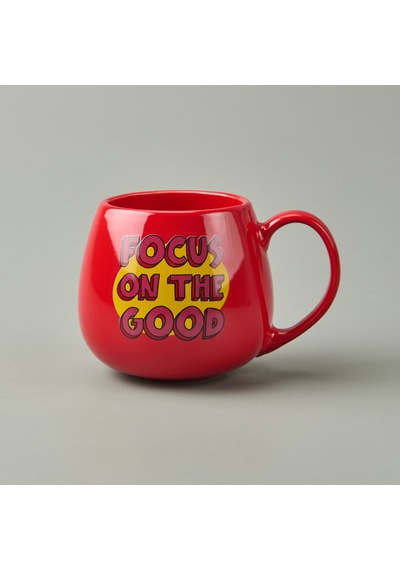 Kitchen Focus On The Good Sloganlı Kupa - Kırmızı - 310 Ml Renkli