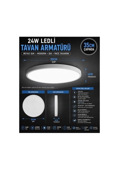20 Adet---35cm ,modern Tavana Sıfır Panel Led Avize Tavan Armatürü 24w Beyaz Işık İnce Dekoratif Led Tavan Lambası,kolay Montaj Sıva Üstü Tavan Lambası Tak Çalıştır ,tavan Glop, Lamba