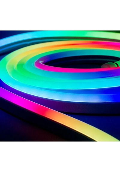 Neon Led Ip65 Piksel 6x12 Hortum Bant Şerit 5m Rgb Dc 12v Smd 2811 2.5cm Kesilir Esnek Silikon Su Geçirmez RGB