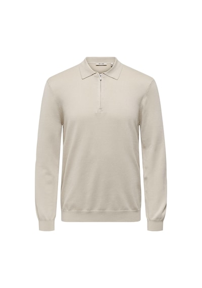 Only & Sons Onswyler Lıfe Reg 14 Half Zıp Polo Knıt Erkek Gray Kazak - 22034225 Gri
