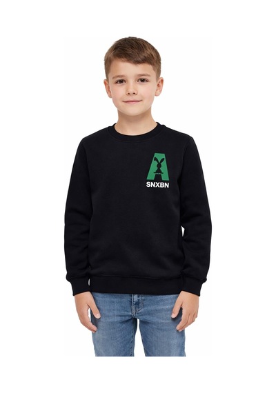 Baglan Erkek Çocuk Önü Baskılı Sweatshirt Bgl-st05234 Siyah