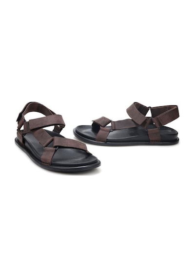 Pisagor Ps-33770 Erkek Ortopedik Deri Sandalet Siyah