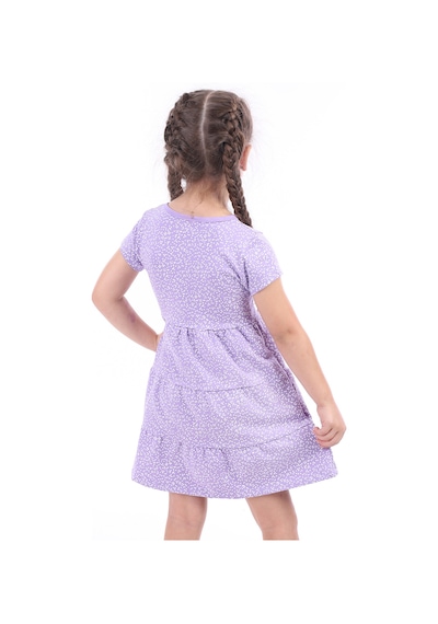 Toontoy Kids Toontoy Kız Çocuk Baskılı Elbise Lila