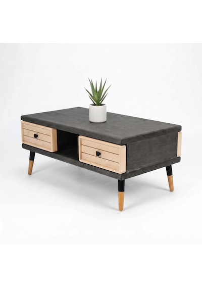Mobenta Stria Brew: Modern Doğal Masif Orta Sehpa, 4 Çekmeceli - 110x60 An-bz Antrasit-krem Mobenta Stria Brew: Modern Doğal Masif Orta Sehpa, 4 Çekmeceli - 110x60 An-bz Antrasit-krem
