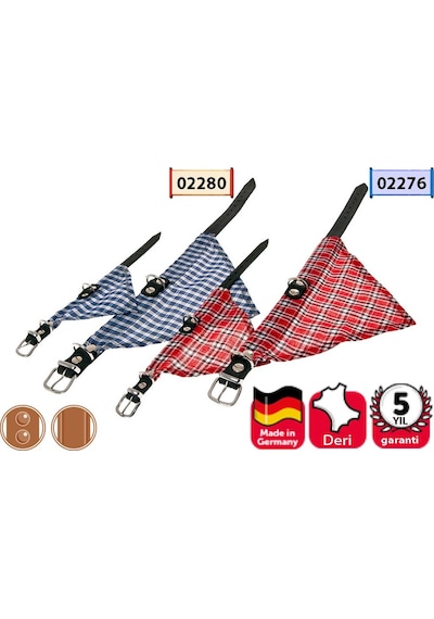 Karlie Deri Bandanalı Boyun Tasma 37 CM Kırmızı