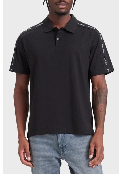 Calvin Klein Logolu % 100 Pamuk Düğmeli Polo Erkek Polo Lv04rh202g Ub1 Siyah