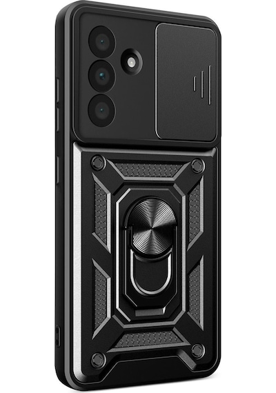 Samsung Galaxy Uyumlu, A37 5g Pars Lens Yüzüklü Silikon - Siyah