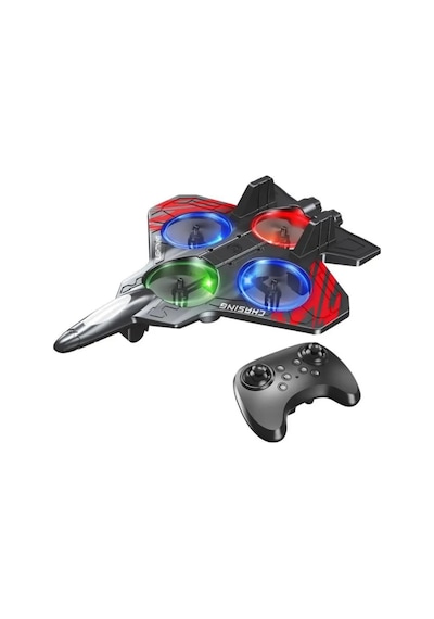 Uzaktan Kumandalı Led Işıklı Drone Uçak 360 Derece Dönüş Özellikli Oyuncak Drone Renkli