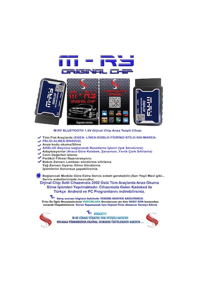 M-ry Egea Uyumlu Bluetooth Arıza Tespit Cihazı