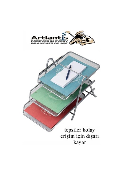 Kırmızı Metal Evrak Rafı 3 Lü Ve Masaüstü Kalemlik 1 Paket Masaüstü A4 Dosya 3 Katlı Düzenleyici Kağıt Tepsisi Metal Kırmızı
