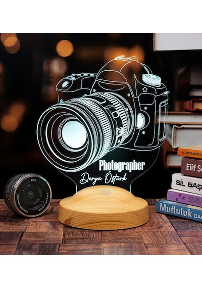 Fotoğrafçı Hediyesi DSLR Fotoğraf Makinesi Kişiye Özel Gece Lambası