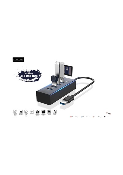 Concord C-848 USB 3.0 4 Port Çoklayıcı