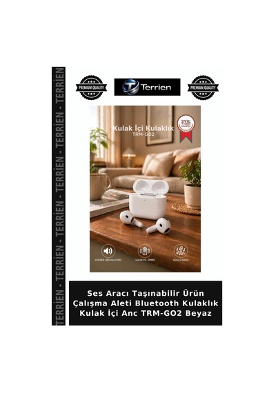 Ses Aracı Taşınabilir Ürün Çalışma Aleti Bluetooth Kulaklık Kulak İçi Anc Trm-go2 Beyaz