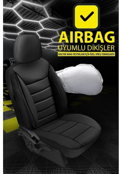 Ford Focus Titanium 1.0 Ecoboost 125 4 Kapı A/t 2019 Uyumlu Jet Deri Siyah Oto Kılıfı Tam Set