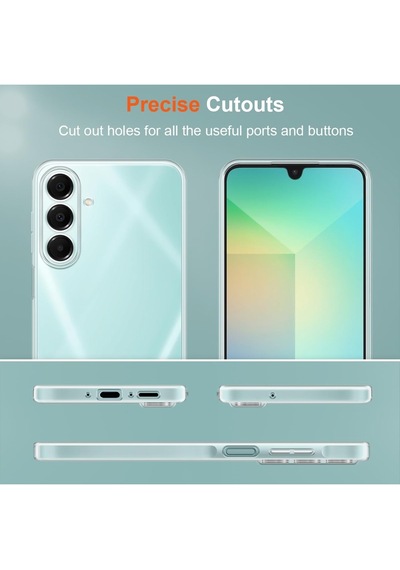 Samsung Uyumlu A26 Şeffaf Silikon Kılıf + Cam Ekran Koruyucu