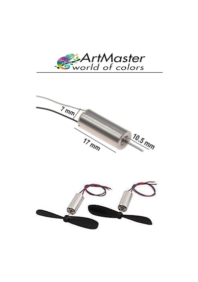 Mini Drone Motor Ve Pervanesi 2 Adet Dc Motor Yüksek Hızlı Çekirdeksiz Pervane Kanatı Helikopter Uçak Drone Deney Okul