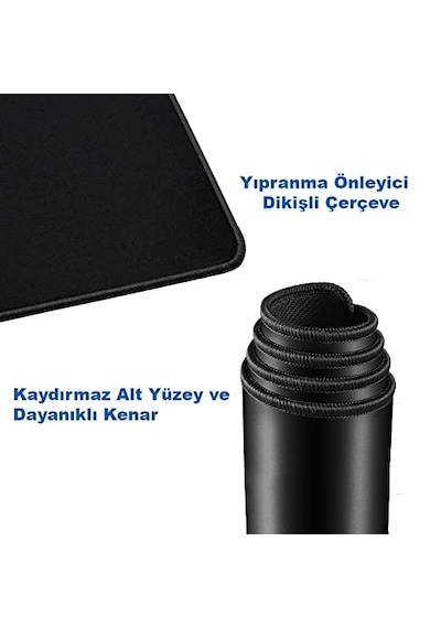 Oyuncu Mouse Pad, Fare Altlığı, Kenar Dikişli, Kaymaz Taban, Ofis Tipi, Pürüzsüz Yüzey, Çalışma Masası Altl
