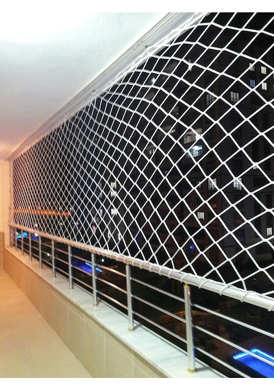 Balkon Koruma Filesi 6 Mm Ip Kalınlığı ,10 Cm E 10 Cm Göz Aralığı
