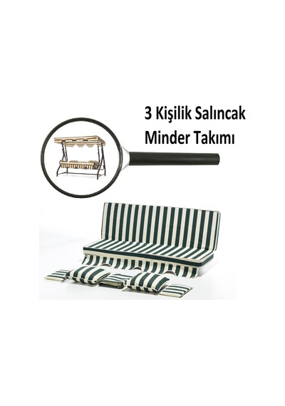 Depolife Bahçe Salıncak Minder Takımı Tenteli 10Cm Sünger Kol Bariyeri Kır Renkli