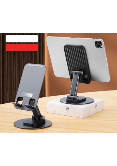 Katlanabilir Telefon Tablet Tutucu Stand 360 Derece Dönebilen, Ayarlanabilir Yükseklikli,masaüstü,