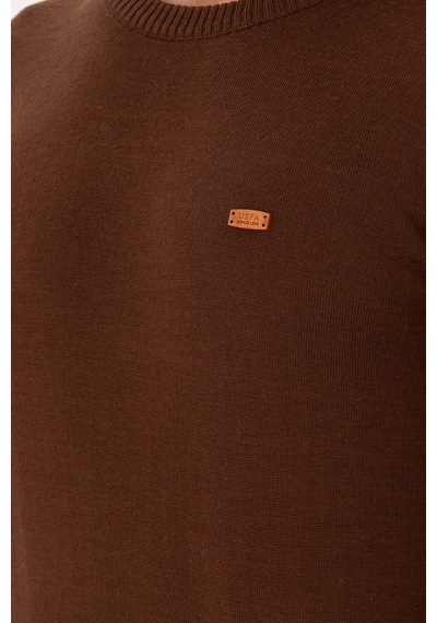 U.S. Polo Assn. Erkek Slim Fit Bisiklet Yaka Kahverengi Kazak 50297040-VR158
