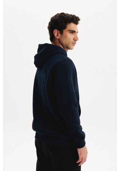 AR-MA Arma Erkek Kapüşonlu Kanguru Cepli 3 İplik Baskılı Şardonlu Regular Fit Sweatshirt K30254628702 Lacivert