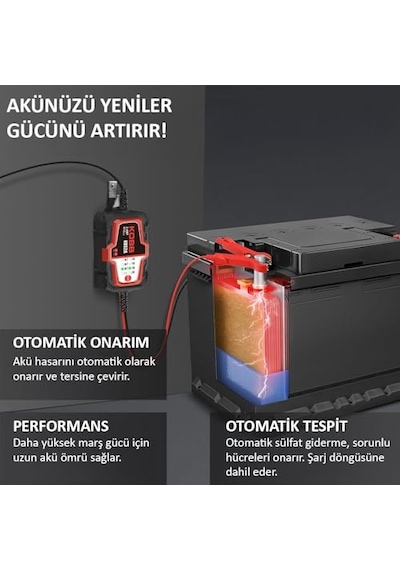 Ayrex Kobb Kbs2a 6v/12v 60ah Akıllı Akü Şarj Ve Akü Bakım/desülfatör