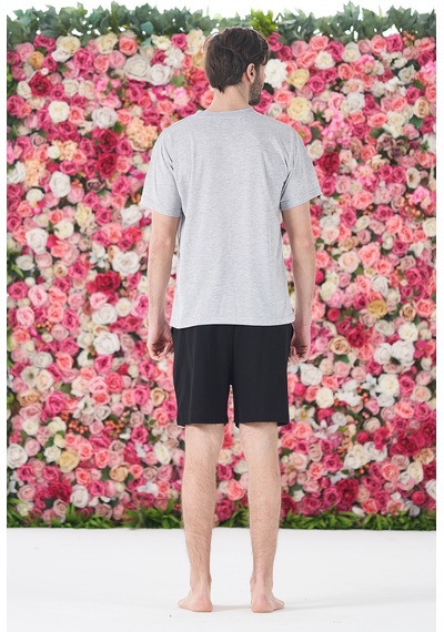 Remsa Erkek Şort Tshirt Pijama Takımı 25252 Gri Gri02