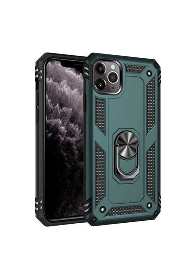 Apple İphone 11 Pro Kılıf Sofya Yüzüklü Silikon Kapak - Yeşil 0.2M-Çok Renkli