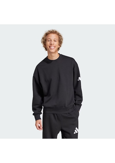 Adidas Essentials Loose Fit 3 Bar Logo Erkek Sweatshirt Jf3542 Siyah