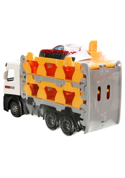 Maxx Wheels Sürtmeli Taşıyıcı Kamyon Fırlatıcılı Araçlı Açılıp Kapanabilen Taşıyıcı Tır Beyaz