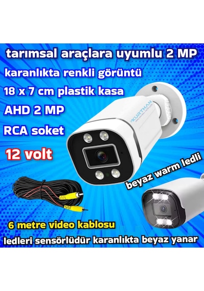 2 Mp Ahd Warm Led Güvenlik Kamerası Gece Renkli Görüntü 12 Volt