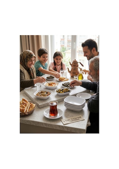 6 Lı %100 Kırılmaz Melamin Kare Çerezlik & Meze Tabağı 14x10 Cm - Derinlik 3 Cm - Beyaz Beyaz