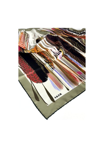 Aker Saf Twill İpek Eşarp -asm7703713-991 Pudra
