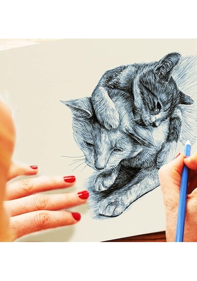 Eskiz Defteri A4 Boyutunda 160 Gr Üstten Telli Karakalem Büyük Sketch Book 25 Yaprak - 1 Adet Beyaz