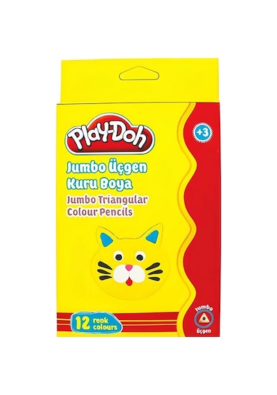 12 Renk Jumbo Üçgen Kuru Boya Sarı