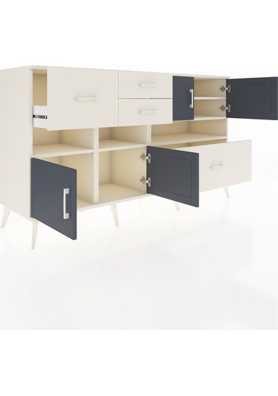 Kronos Konsol 5 Raflı 4 Çekmeceli 4 Kapaklı 176x59x99 Aytaşı-antr Aytaşı-antrasit/aytaşı