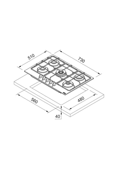 FHSM 755 4G DC BK C Cam Ocak