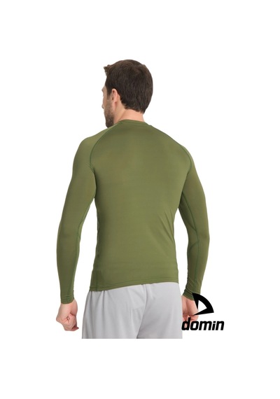 Hnc Sport Erkek Uzun Kol Yeşil Olive Fit Toparlayıcı Compression Spor Body Tshirt