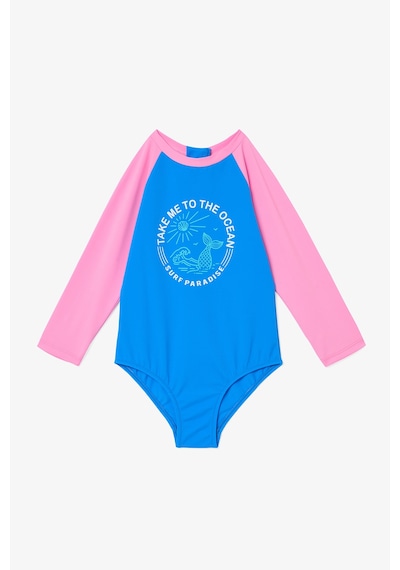 Penti Açık Pembe Kız Çocuk Ocean UV Korumalı Uzun Kollu Mayo