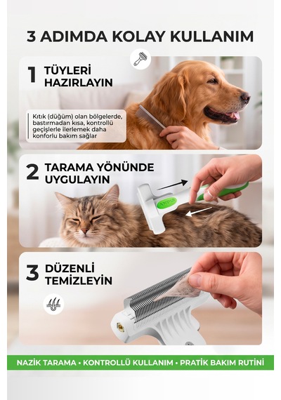 Andis Profesyonel İnce Dişli Kedi Ve Köpek Tüy Toplama Tarağı