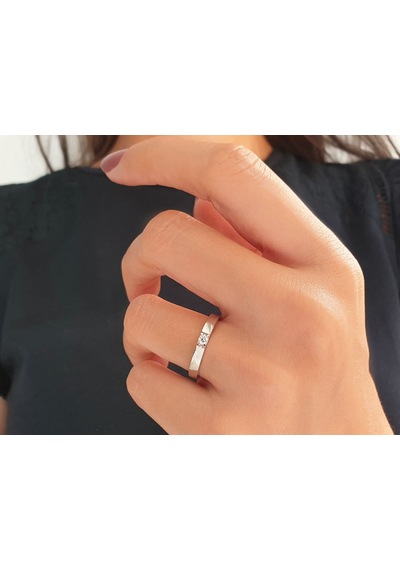 Sirius F Renk 0,08 Karat Pırlanta Tektaş Yüzük 0802R0020