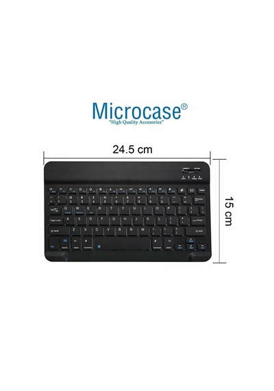 Microcase Apple İpad Air 13 2026 İle Uyumlu Bluetooth Klavye Tr Sticker + Bluetooth Mouse + Tablet Standı - Al2765