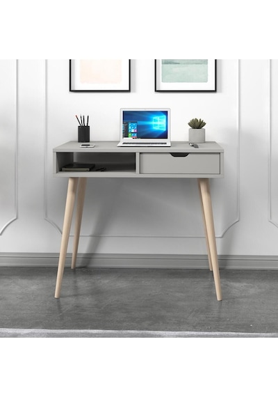 Offer Çalışma Masası, Bilgisayar Masası, Çekmeceli Kilim, Ahşap Ayak, Ev-ofis - Sis Gri Sis Gri Offer Çalışma Masası, Bilgisayar Masası, Çekmeceli Kilim, Ahşap Ayak, Ev-ofis - Sis Gri Sis Gri
