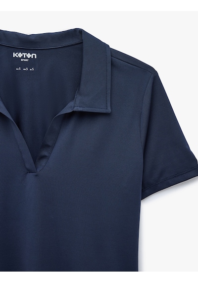Koton Slim Fit Kısa Kollu Polo Yaka Spor Tişört Lacivert 6sak10373nk