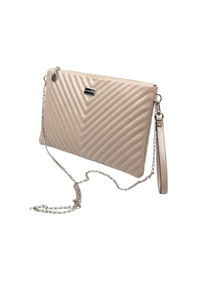 Silver Polo Crash Vizon Kapitone V Kadın Portföy Ve Clutch El Çantası Sp1034