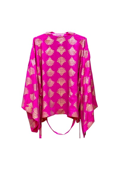 Lila Mare İthal Hint Kumaşlı Handmade Beachwear Yazlık Kimono Standart Bedenlere 36-44 Arası Uygundur Renkli Renkli